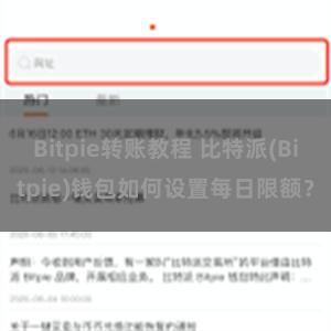 Bitpie转账教程 比特派(Bitpie)钱包如何设置每日限额？