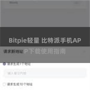 Bitpie轻量 比特派手机APP下载使用指南